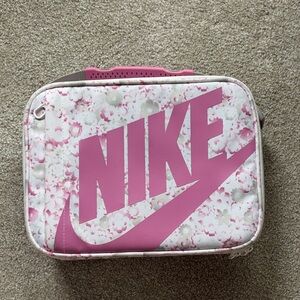 Nike Pink and White Floral Cosmetic Bag